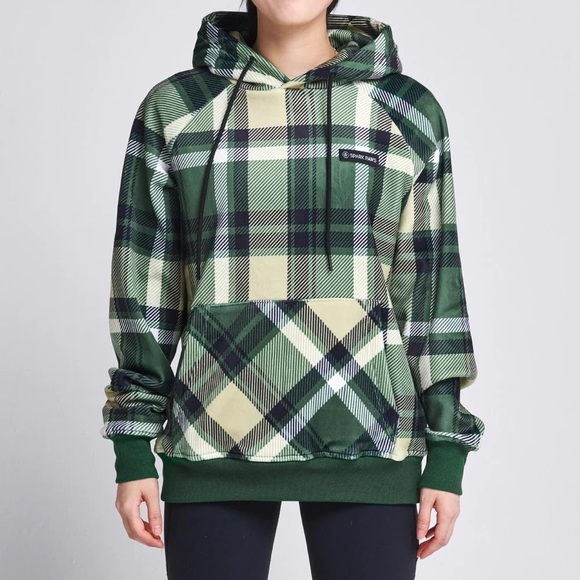 Spark Paws Green Flannel Human Hoodie (Size S) - Picture 3 of 7